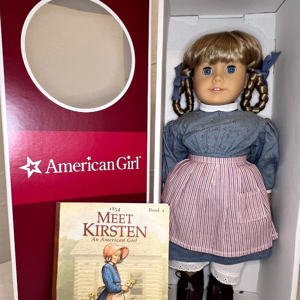 Like New! American Girl Doll Kirsten Larson, Book, Baking Outfit & Accessories